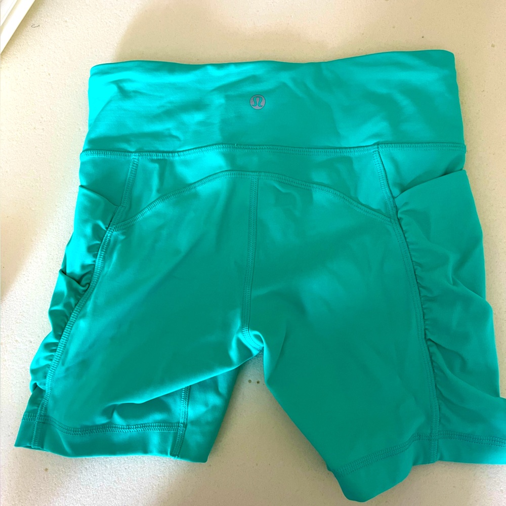 Lululemon Teal Biker Shorts Size 4.